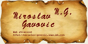 Miroslav Gavović vizit kartica